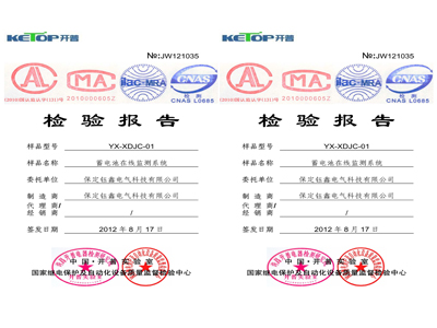 開普實驗室檢驗報告